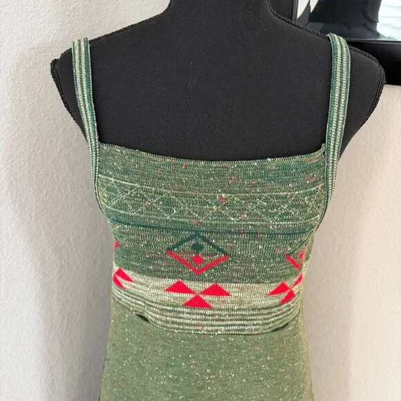 VINTAGE 70s Sleeveless A-Line Sweater Dress Small - Picture 7 of 16